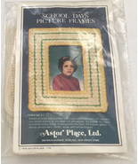 Vintage 1978 plastic canvas needlepoint kit school days picture frame  DIY - $19.75