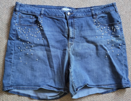 Womens Lane Bryant Girlfriend Shorts Essential Stretch Denim S26 Pearls ... - $19.99