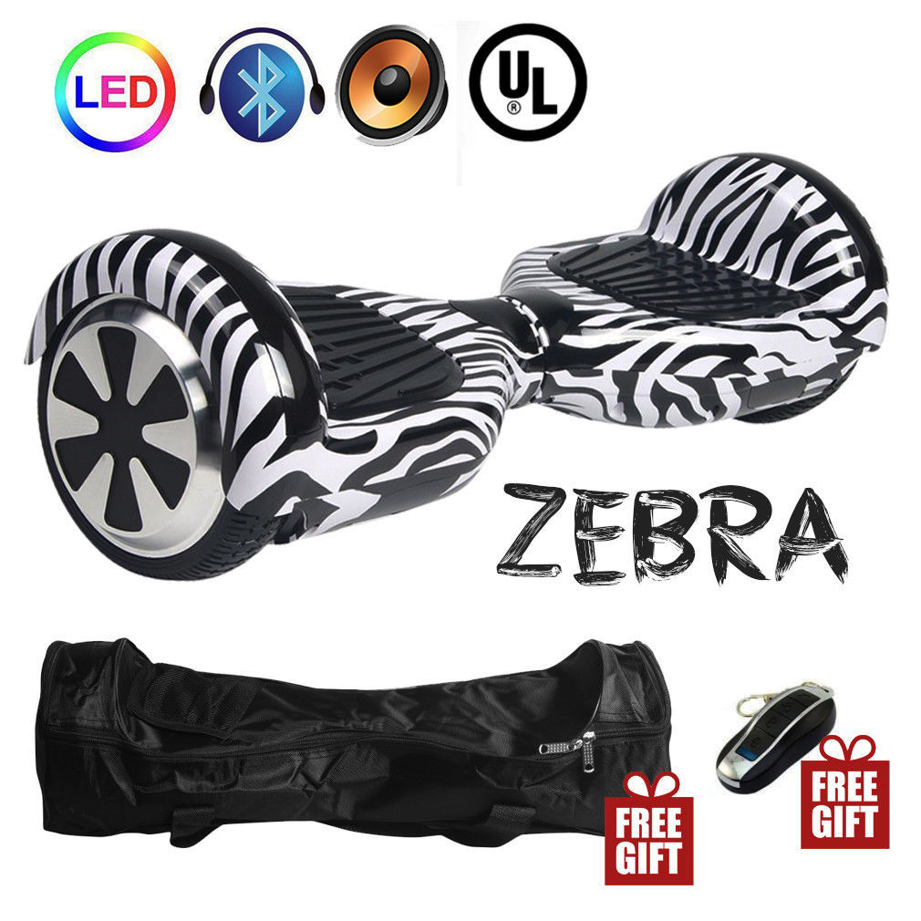 Zebra Stripes Hoverboard Bluetooth LED's Two Wheel Balance Scooter UL2272 - $249.00