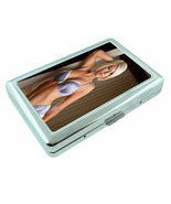 Rock And Roll Pin Up Girl D14 Silver Metal Cigarette Case RFID Protectio... - $16.78