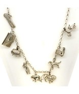 Vintage Signed Sterling Personal Fetish Dangle Charms Chain Link Necklac... - $5,550.95 MXN