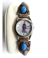 VTG Southwestern Sterling Silver Turquoise or Lapis Watch Select Time MO... - $1,392.31 MXN