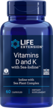 MAKE OFFER! 3 Pack Life Extension Vitamins D and K Sea-Iodine 60 caps image 1