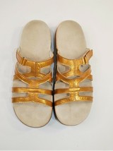 Spenco Roman Vegan Leather Gold Strappy Slide On Sandals Womens Size 9 - £27.45 GBP