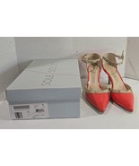 Womens 8B Coral/Taupe Anneke Sole Society Faux Patent Leather Heels Shoe... - $28.71