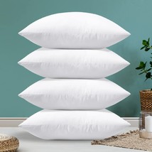 Otostar Pack Of 4 Throw Pillow Inserts, 18 X 18 Sq.Are Cushion Inner Soft Fluffy - £27.21 GBP