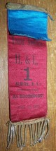 1886 ANTIQUE YOUNG AMERICA HOOK LADDER ALBION NY FIREMAN PARADE RIBBON B... - £19.77 GBP
