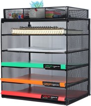 Black Mesh Desk File Organizer, Paper Sorter Holder, 5-Tier, Samstar Let... - £28.47 GBP