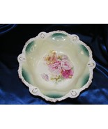 Vintage Porcelain Bowl Floral Boquet Fan Edge RS Prussia Handpainted - €75,27 EUR