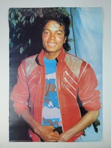 Vintage 1984 Michael Jackson Wall Poster Red Thriller Jacket Young Michael 24x16 - £14.95 GBP