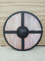 Viking Wood Round Shield Medieval Replica Shield LARP Battle Ready Armor Shield - $125.48