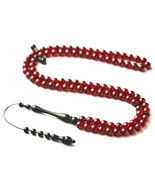 Authentic Premium Misbaha Prayer Beads – Aqeeq and Ebony, 99 Beads (8MM) - $1,210.00
