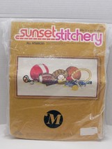 Sunset Stitchery Crewel Embroidery Kit ALL AMERICAN Vintage 1976 10" x 20" - $9.99