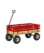 HEAVY DUTY RED WAGON 40x22 Bed Solid Steel Quality Cart Made in the USA - £288.69 GBP