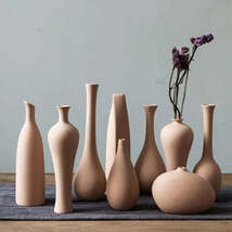 Minimalist Nordic Ceramic Vase – Elegant Frosted Finish - $10.00