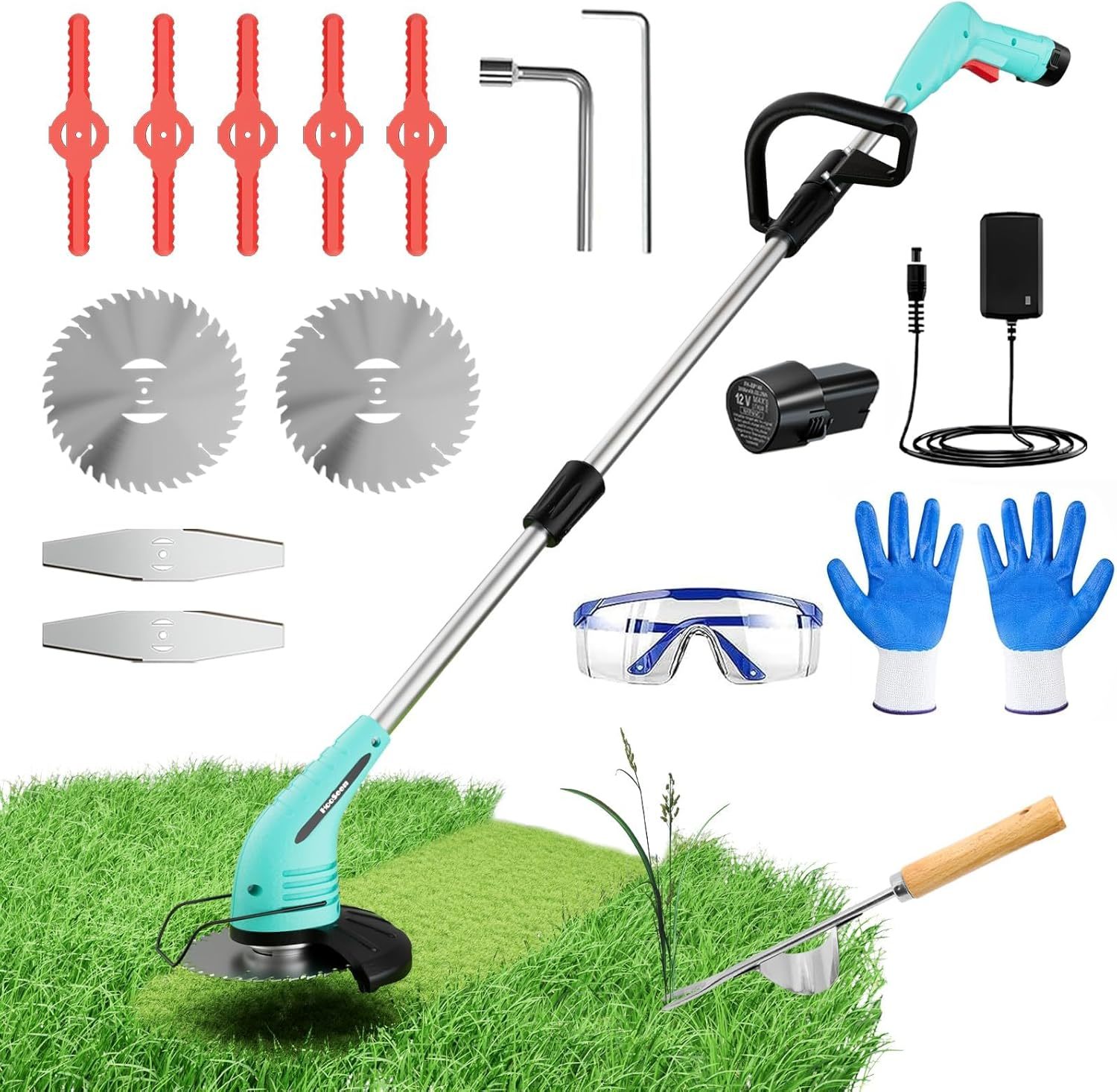 Cordless Lawn Trimmer Weed Wacker - Hooseen 12V Grass Trimmer Weed Cutte... - $64.96