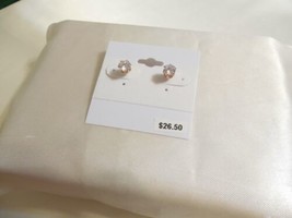 Department Store 1 ctwt Rose Gold Tone Cubic Zirconia Stud Earrings K704 - £9.04 GBP