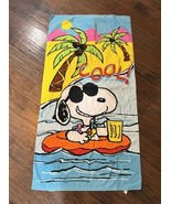 Vintage Joe Cool Snoopy Surfing Palm Tree Fever Retro Beach Towel Jay Fr... - $29.69