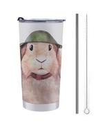 Mondxflaur Rabbit Funny Steel Thermal Mug Thermos with Straw for Coffee - $28.78 CAD