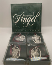 Longaberger Set Of 4 Pewter Angel Christmas Tree Ornaments New In Box 1993-1996 - £9.23 GBP