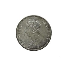 Pure Argent Victoria Empress Un Roupie Inde 1901 Vieux Pièce de Monnaie - $135.37
