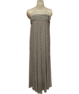 Black White Diagonal Stripe Maxi Skirt or Strapless Dress-Size M - £22.01 GBP