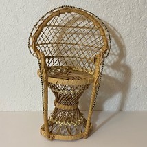 Vintage Mini Peacock Wicker Chair Plant Holder - £11.79 GBP