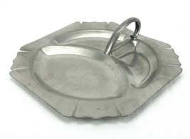 Vintage Pewter Serving Tray With Carry Handle, Three Compartment, Alloy Art Corp - £23.09 GBP