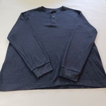 Saddlebred 3-Button Mens Blue Cotton Blend Pullover Sweatshirt Long Sleeve Sz XL image 6