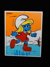 Playskool 1982 Smurfette Smurf Skating 10 Piece Wood Puzzle #325-3 - £7.96 GBP