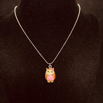 Cookie Lee Silver Tone Metal Bead Chain Necklace With Owl Pendant (3848) - £12.05 GBP