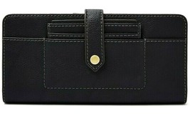 Fossil Myra Tab Clutch Black Leather Wallet SWL2449001 Purse NWT $88 Retail FS - £31.19 GBP