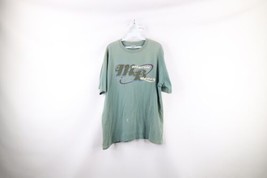 Vintage 90s Streetwear Mens XL Thrashed Spell Out Myrtle Beach T-Shirt Green USA - £25.87 GBP