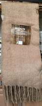Brooklyn Loom Woven Throw Blanket Braided Fringe Tan 50x60 Beautiful Nwt - £30.61 GBP