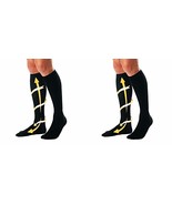 Angel KT Compression Socks Calf Foot Knee Pain Relief Stocking Black L/XL 2 Pair - £10.38 GBP