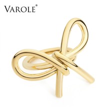 Elegant Bowknot of Lines Rings For Women Rings Unique Design Fashion Jewelry Gif - £21.05 GBP