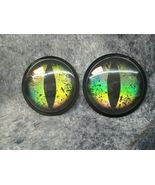 Creepy Pair Stick on 6&quot; Dragon Eyes Cat Halloween Haunted House Prop Cra... - €9,24 EUR