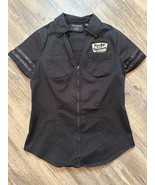Women’s Harley Davidson Artisan Zip Front Shirt – Black Beauty Size S - £34.23 GBP