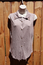 MAUVE Womens Sleeveless Floral Lace Back Stretch Top Size L (USA) - £3.98 GBP