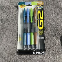 4 Pilot G2 Premium Gel Roller Pens Light Blue, Brown, Lime Green, Turquoise - $19.79