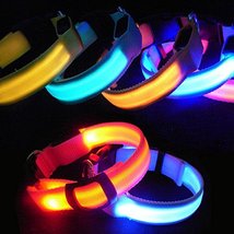 prativerdi NGAN Store Nylon LED Pet Dog Collar,Night Safety Flashing Glow in The - £13.87 GBP