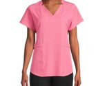 Climate Right Cuddl Duds Women’s Woven Twill Scrub Top V-neck  Pink 2X New - £13.62 GBP