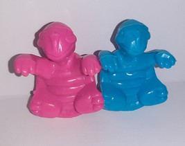 Vintage Cereal Premiums Hanging Turtle Toys x2 Blue &amp; Pink - £7.82 GBP