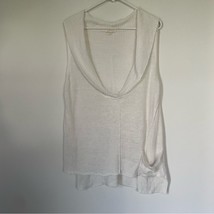 Eileen Fisher Fine Gauge Sz Large Linen Womens White Knit Sleeveless Sweater - $20.86