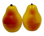 Vintage Salt Pepper Shakers Pear Fruit Shape Plastic Retro Kitchen Kitchy - £12.91 GBP