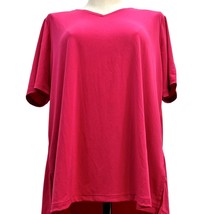 Susan Graver Modern Essentials Top Women&#39;s Large Hot Pink - £19.78 GBP