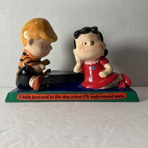 LINUS &amp; LUCY COMPOSITION FIGURINE I LOOK FORWARD TO THE DAY I&#39;LL UNDERST... - $9.75