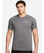 NIKE SWIM DRY-FIT MEN&#39;S SHORT SLEEVE UPF 40+ NESSA589-001 BLACK SIZE LAR... - €21,24 EUR