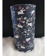 Japanese Washi Paper 6&quot; Metal Tea Tin Canister Caddy Bunnies Flowers w/I... - $19.80