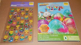 Easter Egg Decorating Kit Dudley&#39;s Tie Dye &amp; Glitzy Stickers Chicks 50 Each 164Q - £3.58 GBP